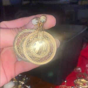 Elegant Gold Circular Earrings